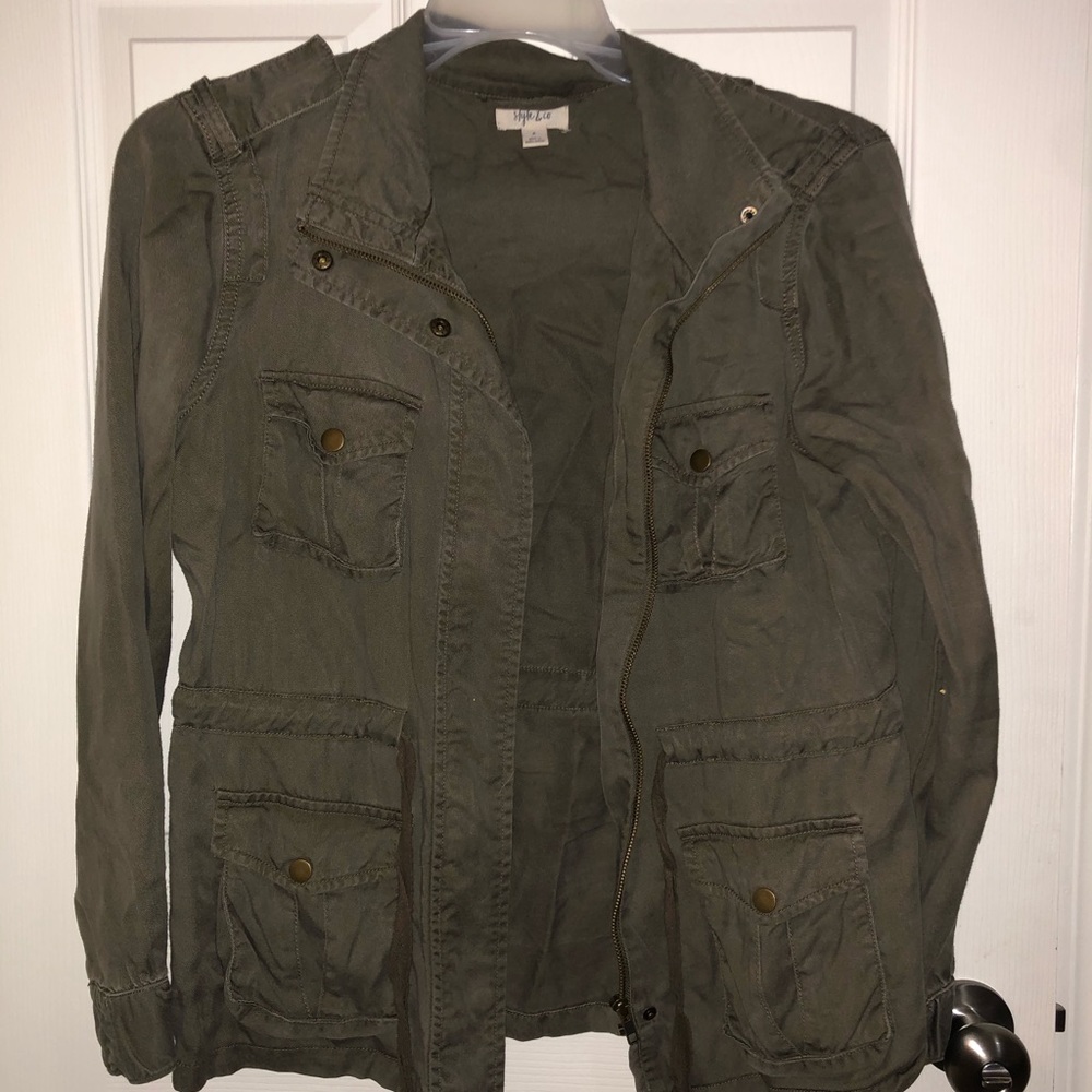Style & Co green utility jacket size small